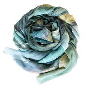 scrolled up Bronte cotton linen scarf