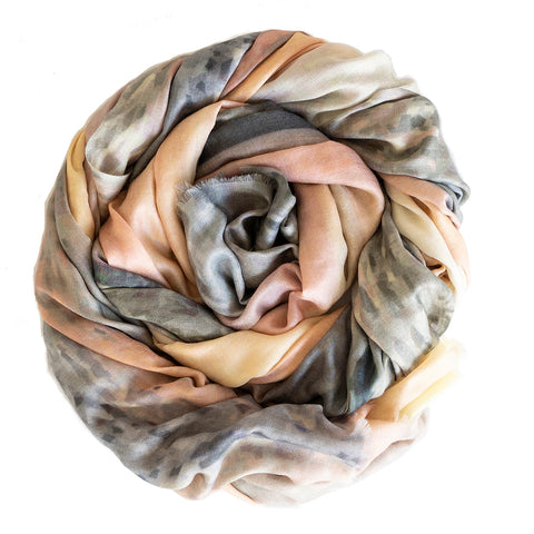 Scrolled up Cottesloe wool silk scarf