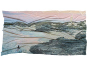 flatlay view of The basin merino wool silk scarf
