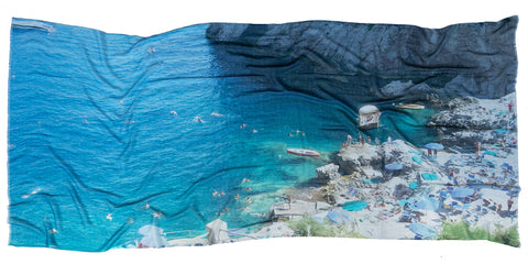 flatlay view of Capri cotton linen scarf
