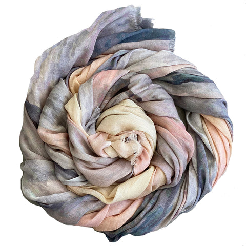 Cottesloe Cotton Linen scrolled up scarf