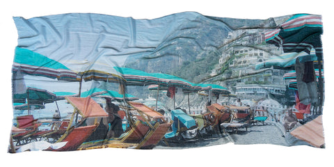 flatlay view for Positano cotton linen scarf